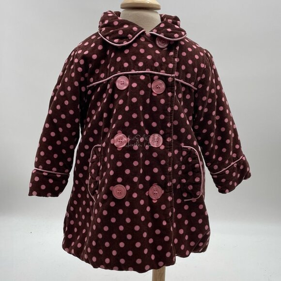 Penelope Mack Corduroy Polka Dot Double-Breasted Peacoat 18 Months - Picture 1 of 6